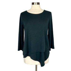Soft Surroundings Womens Larsa Black Layered Front Tunic Top size Medium